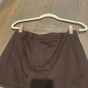 Edikted Chocolate Brown Mini Skirt with Pink Label